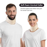 RESTCLOUD Supporto per il collo in morbida schiuma, Collare universale, Supporto per il collo regolabile per il sonno - Allevia il dolore al collo (Bianco, Collare profondo 6,4 cm, M) Cuscini ortopedici cervicali Naty Shop