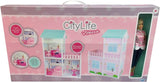 City Life - Villetta con 3 stanze e accessori Playset dimensioni assemblato 61 X 40 X 78 Cm Case delle bambole Naty Shop