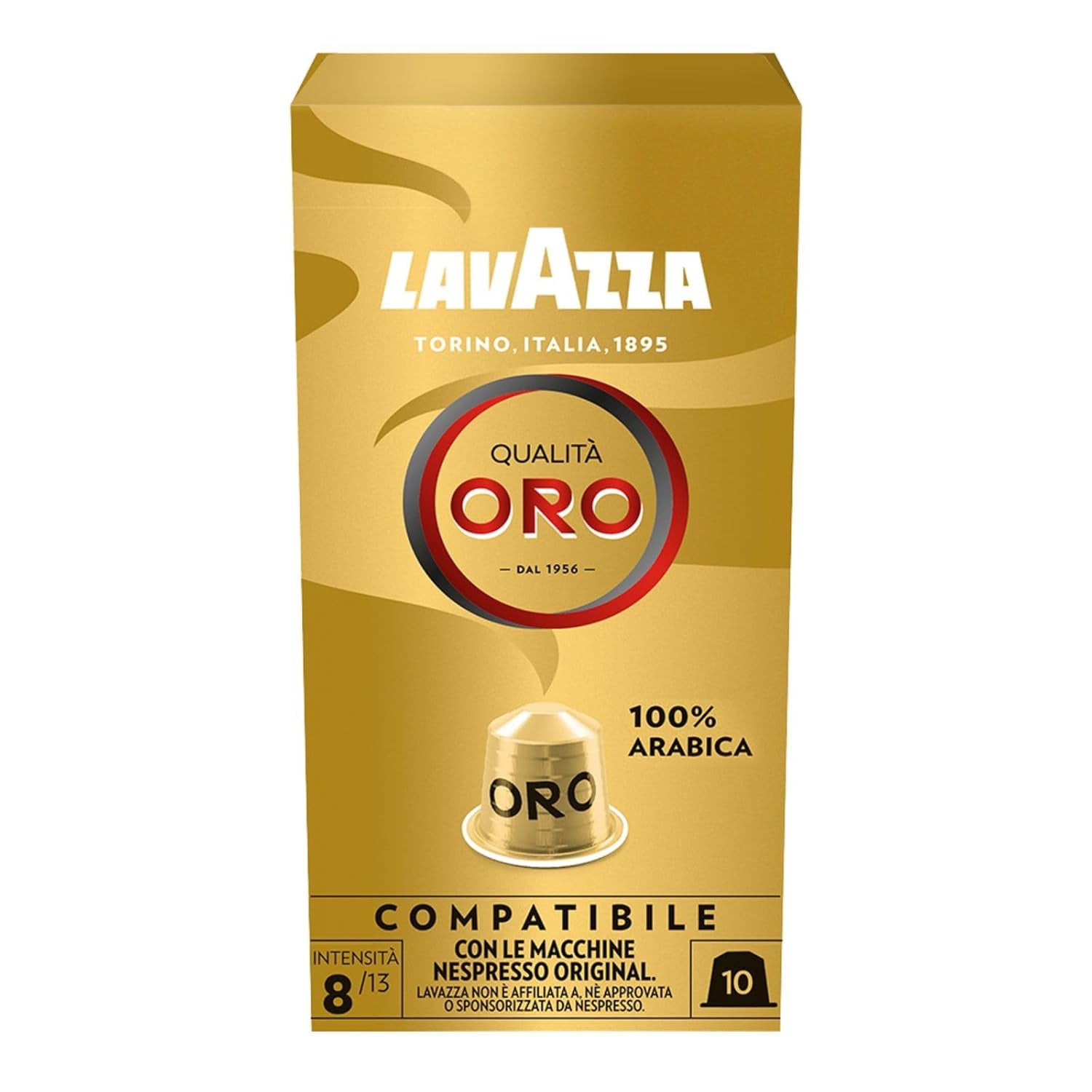 Lavazza Qualità Oro, Arabica-Bohnen dal gusto fruttato-floreale, 10 capsule, compatibili Nespresso