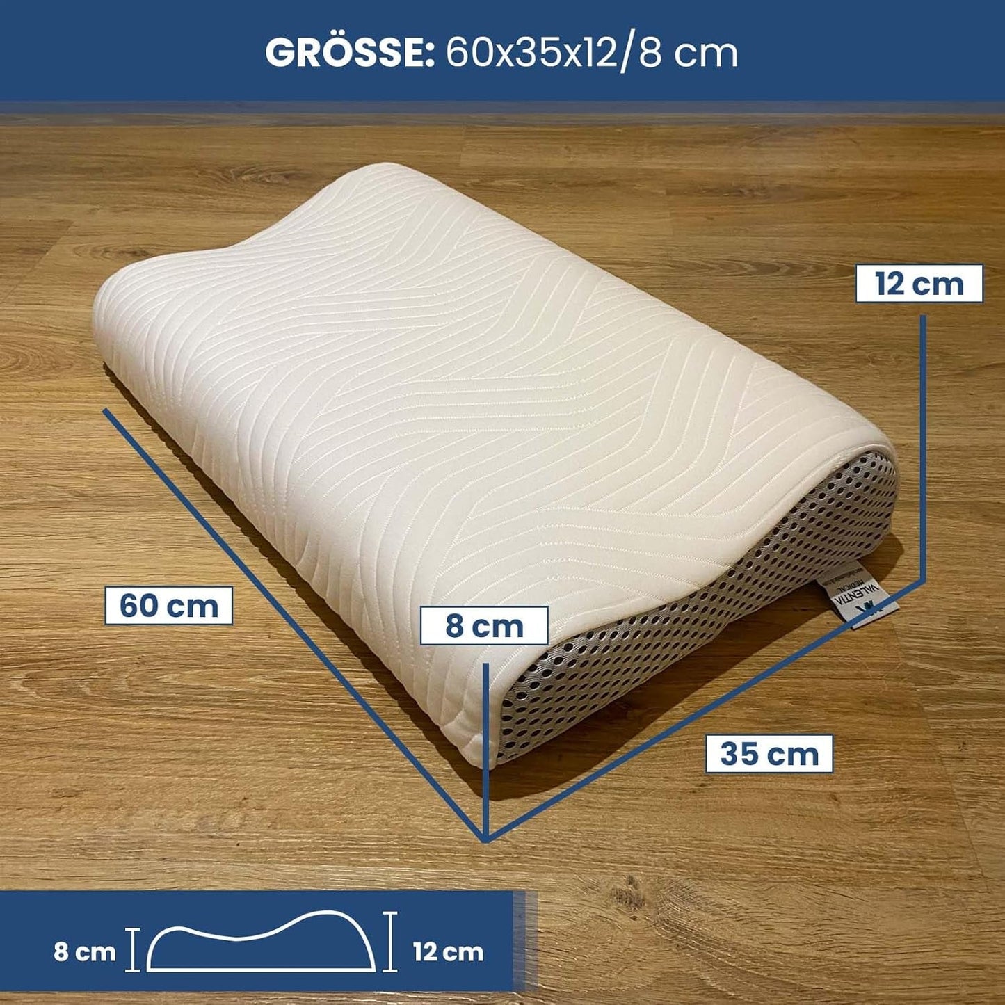 Valentia Medical Cuscino di Supporto per Collo in Memory Foam Cuscino Ortopedico per Dolore al Collo Cuscino per Collo in Memory Foam Fodera Lavabile Ultra Morbida Cuscini Ortopedici Cervicali Naty Shop