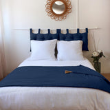 Enjoy Home - Collezione Panama - Trapunta con 4 nappe di juta - 100% cotone - Certificato Oeko-Tex - 90 X 190 Cm - Colore: Blu Navy Trapunte e Trapunte Naty Shop