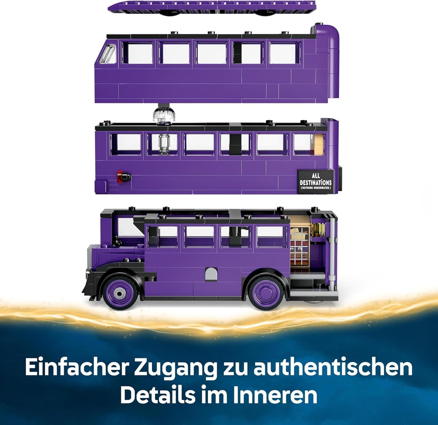 LEGO Harry Potter Avventure con il cavaliere viaggiante Set da costruzione 5 minifigure tra cui Ernie Prang, Stan Picchetto e Felpato Bus giocattolo per fan del mondo magico Ragazzi e ragazze 8 anni 76446 Set da costruzione Beuche den LEGO-Store