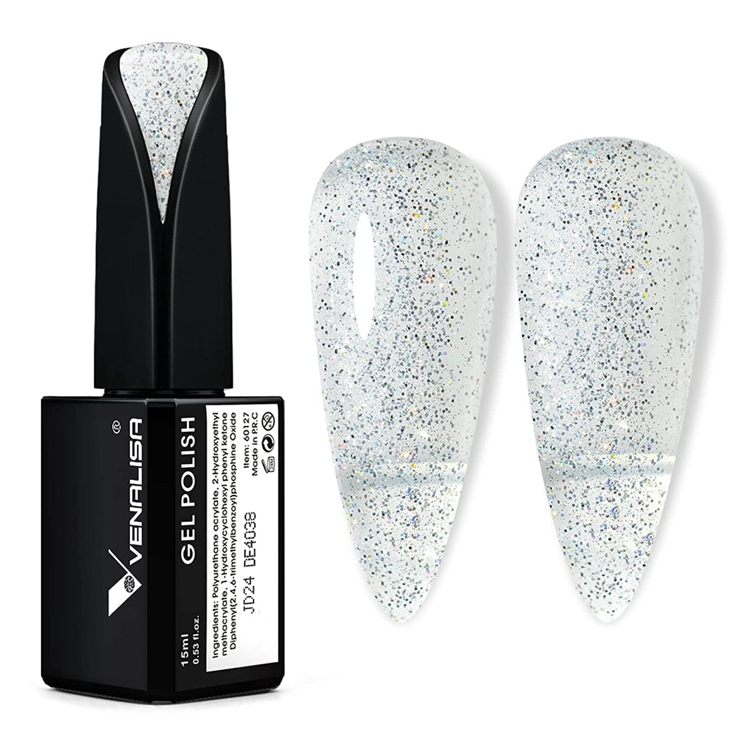 VENALISA Smalto per unghie UV arancione corallo 15ml Smalto per unghie gel per lampada UV per unghie Modelli di smalto gel arancione corallo trasparente per design delle unghie fai da te