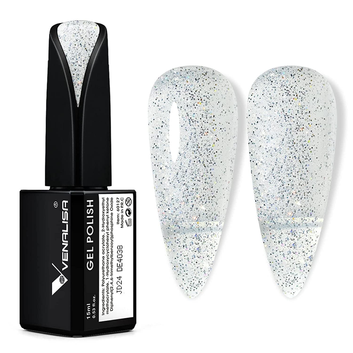 VENALISA Smalto per unghie UV arancione corallo 15ml Smalto per unghie gel per lampada UV per unghie Modelli di smalto gel arancione corallo trasparente per design delle unghie fai da te