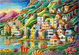Educa - Puzzle 500 pezzi per adulti | Villaggio colorato in riva al lago, puzzle da 500 pezzi per adulti e bambini a partire da 11 anni, puzzle paesaggistico, illustrazione (19552) Puzzle Naty Shop
