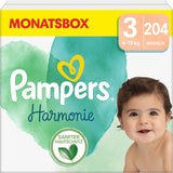 Pannolini Pampers per bambini, taglia 2 (4-8 kg), Harmony, scatola Half Moon, protezione delicata per la pelle e ingredienti a base di erbe, 240 pezzi