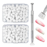 Qufiiry 200 Pezzi Nail Art Schwämme Con Metallo Greifer, Nagelkunst Schwammpinsel, Maniküre Zubehör Für Nägel, Um Eine Varavländ Von Gradient Nail Art Patterns To Create (Bianco)