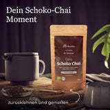 Tè speziato BIO Schoko Chai senza zucchero, con baccelli di cacao, cannella, liquirizia e altre spezie aromatiche Chai, 100 g