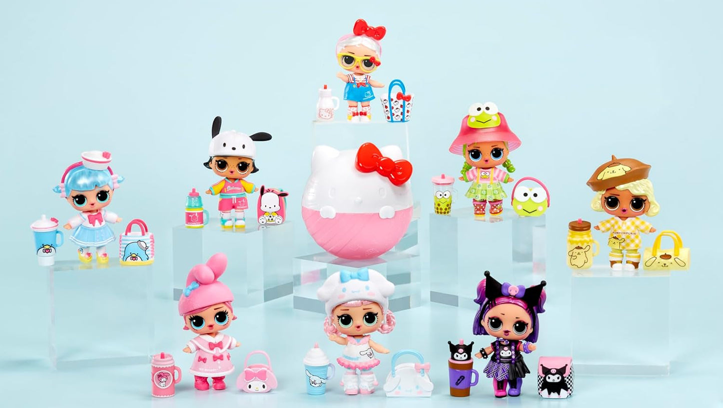 LOL Sorpresa! Love Hello Kitty and Friends - 1 bambola con 7 sorprese, selezione casuale, 8 oggetti da collezione, per bambini dai 4 anni in su, Rosa