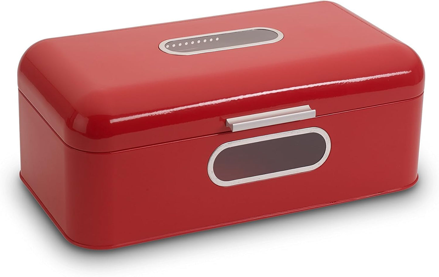 ECHTWERK Cestino per il Pane in Metallo retrò con Finestra e Coperchio, Set di 3 Eleganti Scatole Portaoggetti, Capacità 1,4 L, Scatole per Alimenti Rosse Naty Shop Rosso Grande Singolo