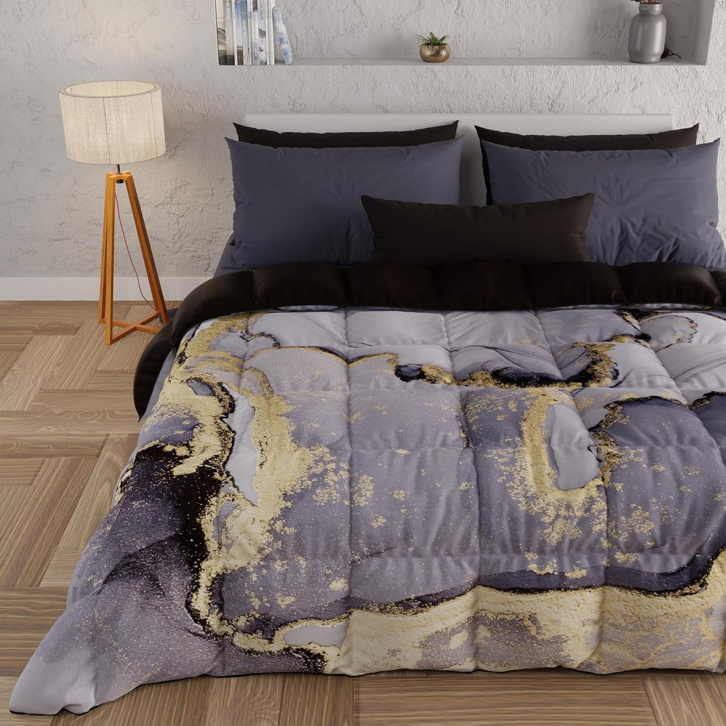 PETTI Artigiani Italiani - Trapunta invernale, Trapunta invernale, Trapunta semplice, Double face, Stampa monocolore e digitale, Microfibra anallergica 100%, Made in Italy