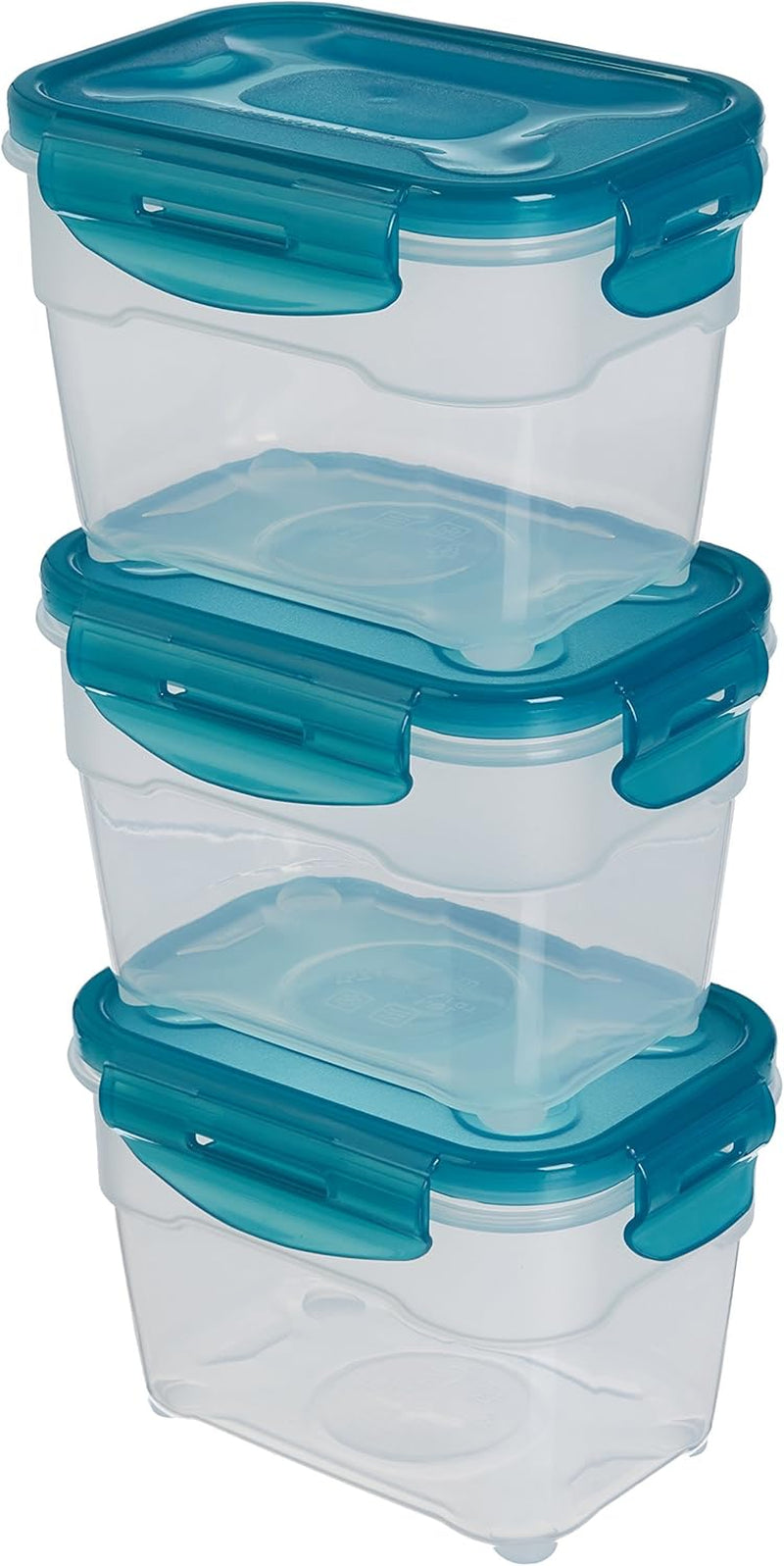 Set di contenitori per congelatore Amazon Basics, con coperchi, a prova di perdite, impilabili, frigorifero/congelatore, senza BPA, plastica, adatti al microonde e alla lavastoviglie, 3 x 1,2 L, contenitori trasparenti per alimenti Naty Shop singoli da 1 litro