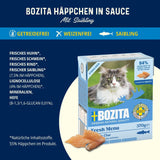Bozita Tetra Pezzi sterilizzati in salsa al carbone - 6 x 370g Cibo umido per gatti senza cereali e senza zucchero - non OGM, con 8,5% di proteine ​​e 4,5% di grassi - di alta qualità ed estremamente gustoso