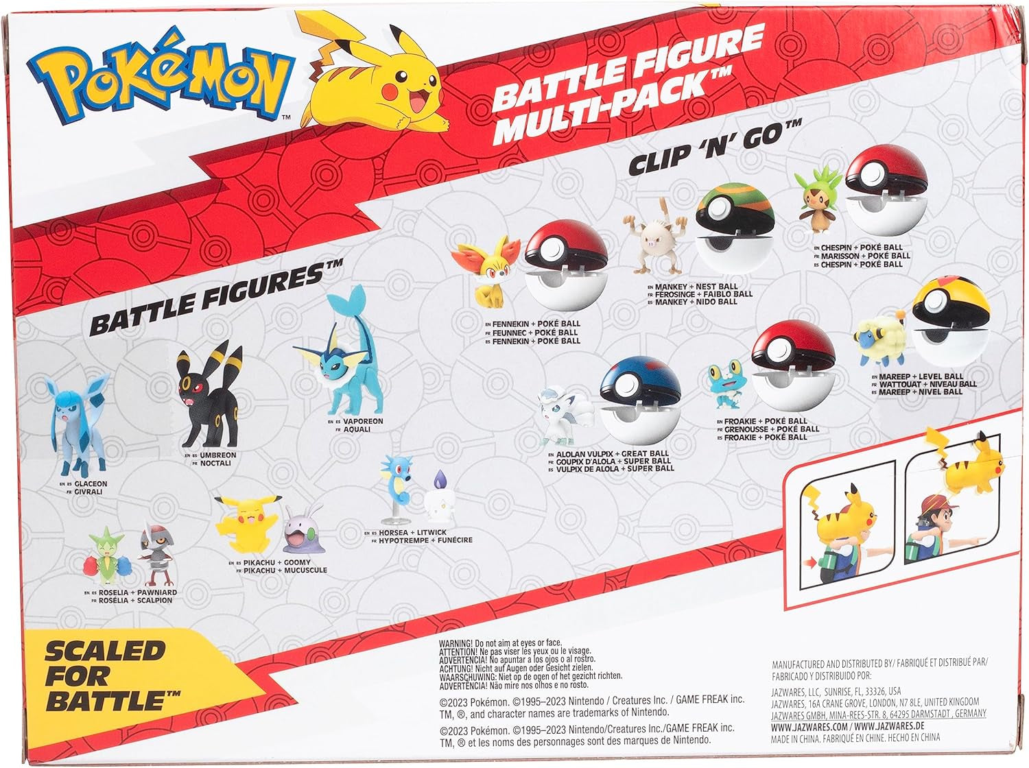 Pronti per la battaglia Pokémon! Set di personaggi da 6 pezzi - Ash da 11,4 cm e Pikachu che lancia, Charmander da 5,1 cm, Rowlet, Piplup, Zorua - Licenza ufficiale - Regalo di Pasqua per bambini, ragazzi e ragazze Action Figure Naty Shop