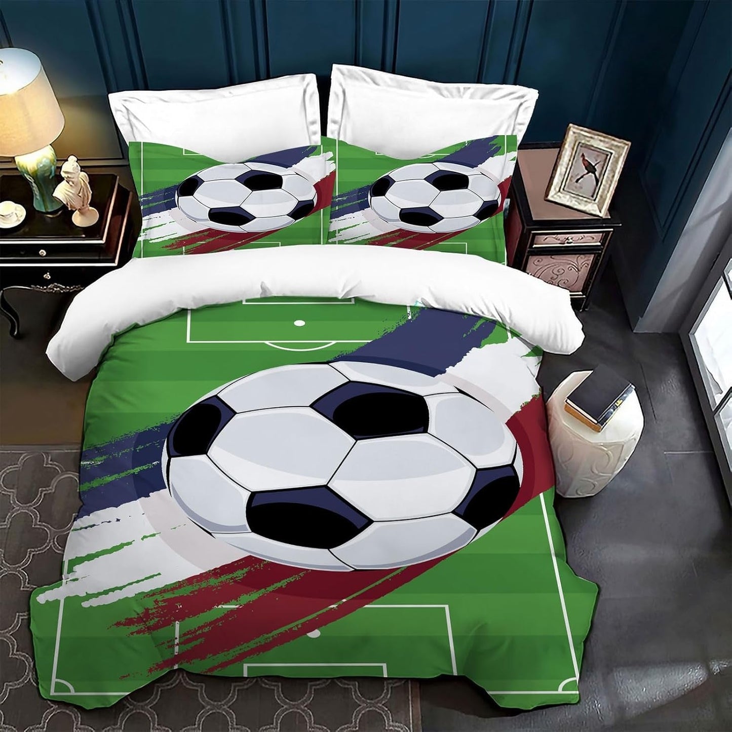 Biancheria da letto per bambini, calcio, microfibra di poliestere Biancheria da letto - bambini Naty Shop Verde 200 X 200 Cm