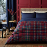 Set piumino e federa Night Lark, 10,5 tog, singolo, tartan rosso classico, biancheria da letto di lusso, ipoallergenico, piumini e trapunte lavabili in lavatrice Naty Shop