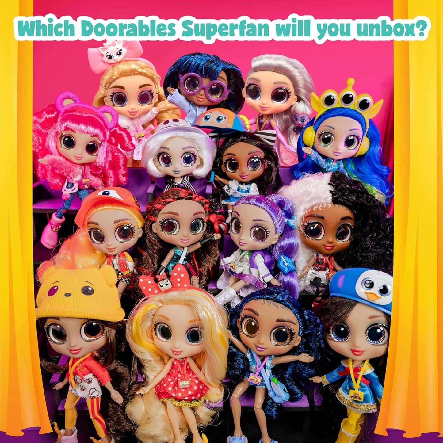 Disney Doorables Adoorbs Serie 1 Bambole da collezione con accessori, 14 cm, Bambola alla moda, Giocattolo da 5 anni in su, Basta giocare