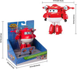 Super Wings Personaggi trasformanti da 5" Confezione da 2 Jett sovralimentato trasformante + Tino Giocattolo trasformatore per ragazzi e ragazze dai 3 anni in su Action Figure rosse Naty Shop