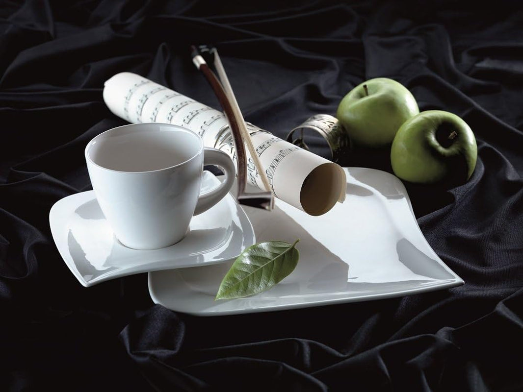 Verso de Mäser, Serie La Musica, Servizio da caffè 18 pezzi, Servizio da tavola in porcellana per 6 persone, 921172, Bianco
