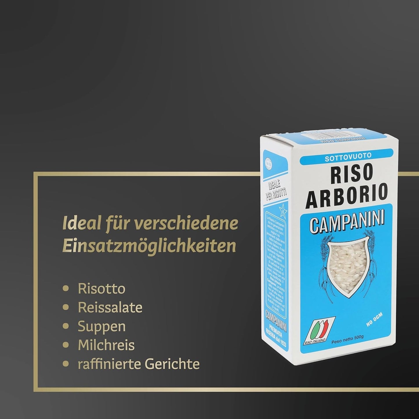 ‎Riso Per Risotti Risera Campanini 500 g – Riso Per Risotti All'Italiana, Riso Arborio Riso, Risotto Cremoso