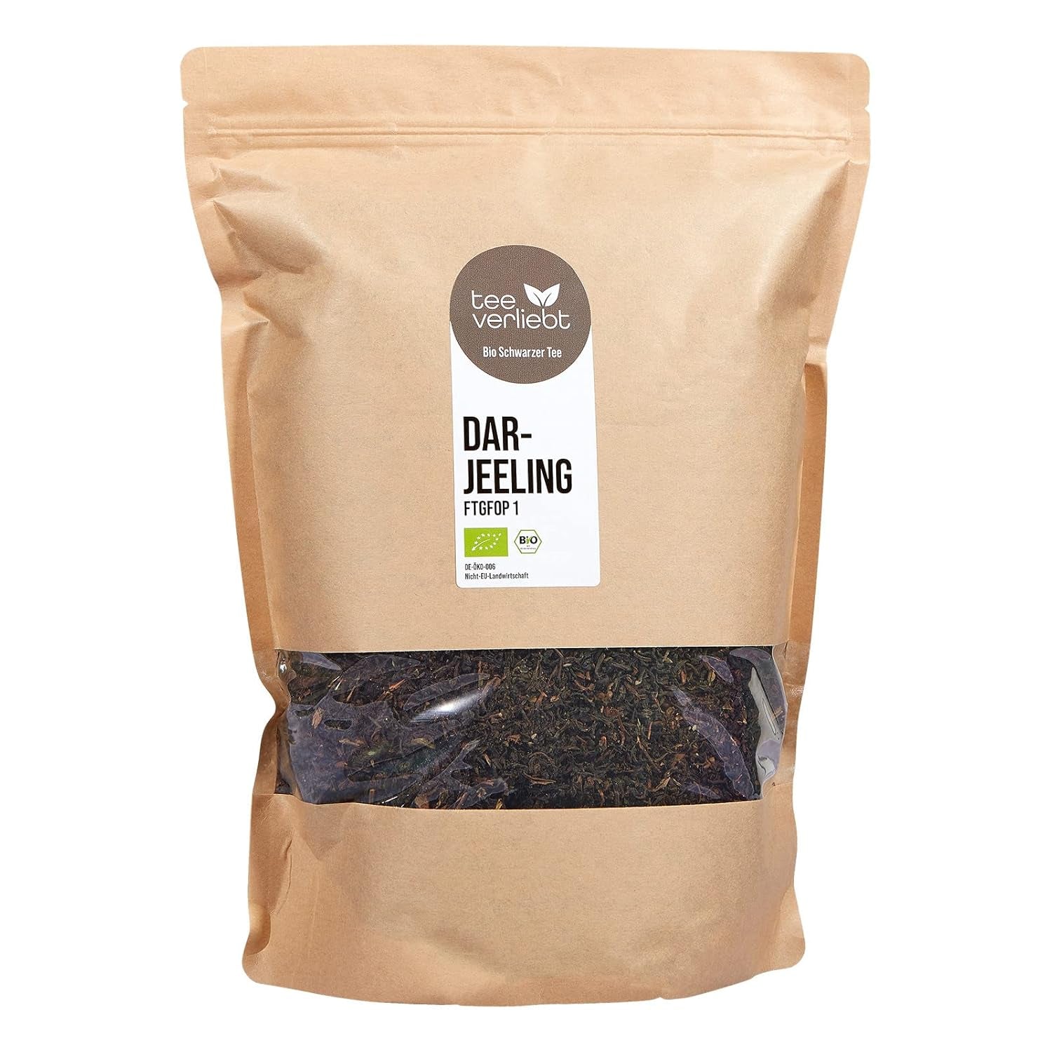 Teeverliebt - Darjeeling Bio Second Flush 1000G I Tè Darjeeling FTGFOP1 dall'India I Tè nero leggero dal sapore pieno I 1 kg