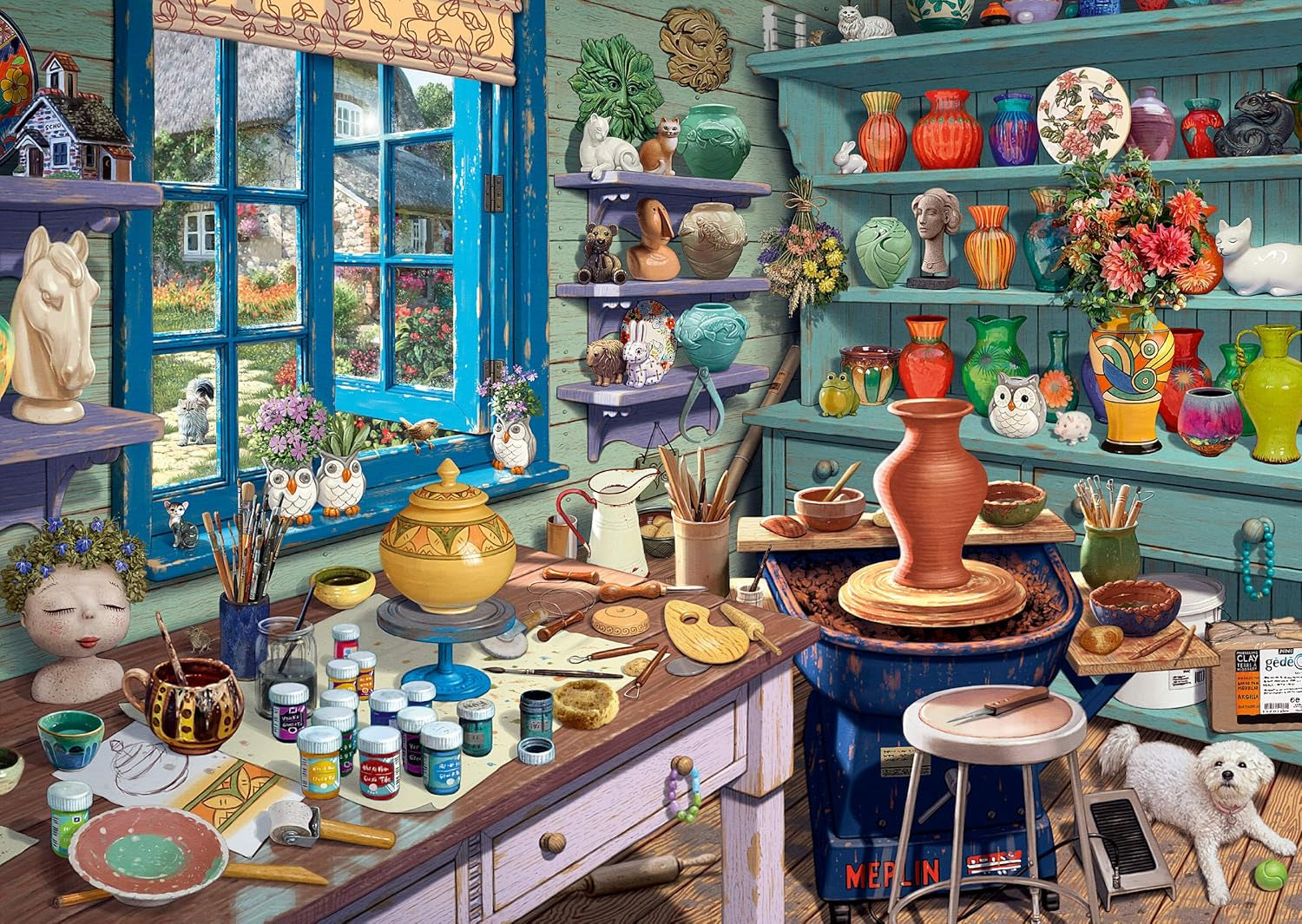 Schmidt Spiele 59656 Studio dell'artista, puzzle segreto da 1000 pezzi Naty Shop Puzzle