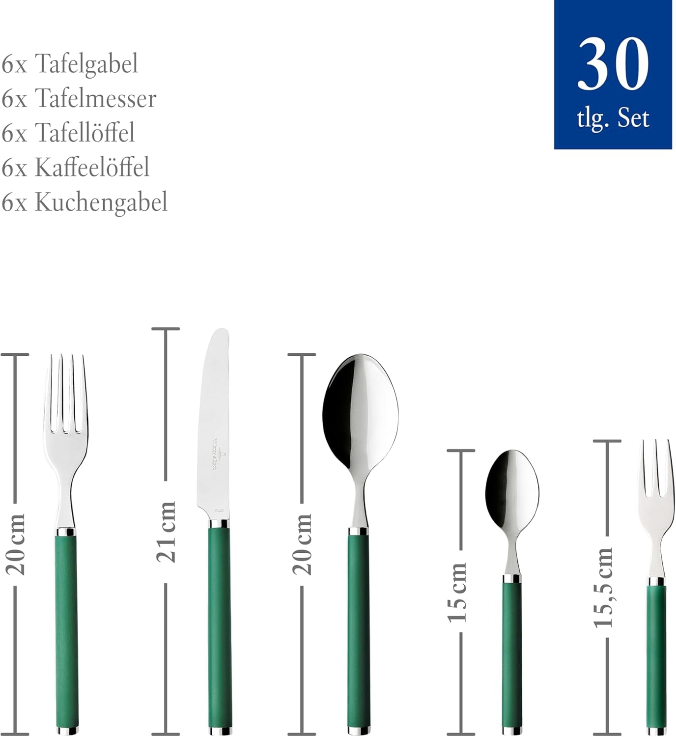 Villeroy & Boch - Set di posate Gioca! Green Garden, Cucina Naty Shop 30 pezzi