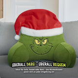 Cuscino Grinch - Cuscino per la Schiena per Letto e Divano, Supporto per la Schiena con Braccioli, Cuscino da Lettura per Schiena, Collo e Testa, Verde, 40 x 38 cm