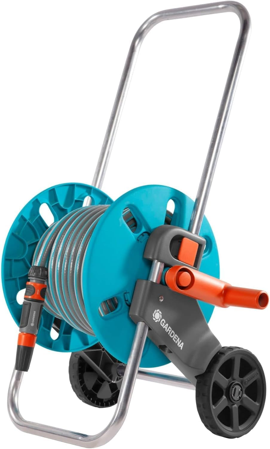 Gardena CleverRoll S set carrello portagomma, portagomma con tubo, parti di sistema, ugello spruzzatore (18502-20)