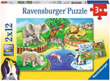 Ravensburger Puzzle per bambini - 07602 Animali allo Zoo - Puzzle per bambini dai 3 anni, con 2X12 pezzi Puzzle Naty Shop Titolo predefinito