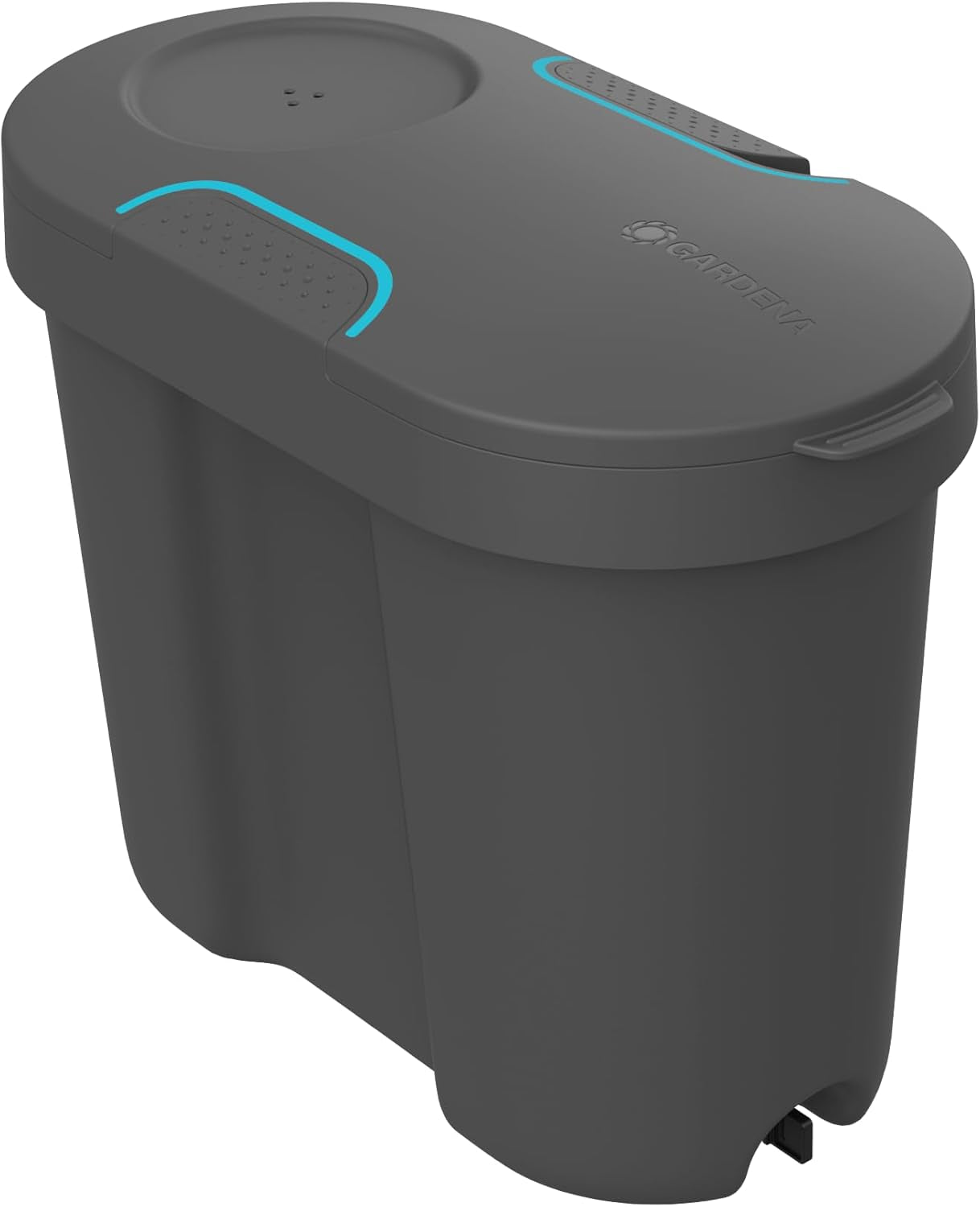 Gardena Water Tank: Serbatoio dell'acqua per uso interno ed esterno, espandibile con tubo di distribuzione e connettore, 10,5 l (13367-20), nero; turchese