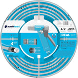 Set tubi da giardino Cellfast Ideal, robusto, flessibile, 4 strati, irrigatore, resistente ai raggi UV e alle alghe, tecnologia Reach, 27 bar, -20/+60° a breve termine, 1/2 pollice, 20 m