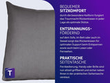Cuscino da lettura Traumnacht Cozy Back Cushion, 70 x 40 cm grigio scuro, rivestimento sfoderabile e lavabile in 100% poliestere, pratica tasca laterale, certificato Oeko-Tex, prodotto secondo gli standard di qualità tedeschi