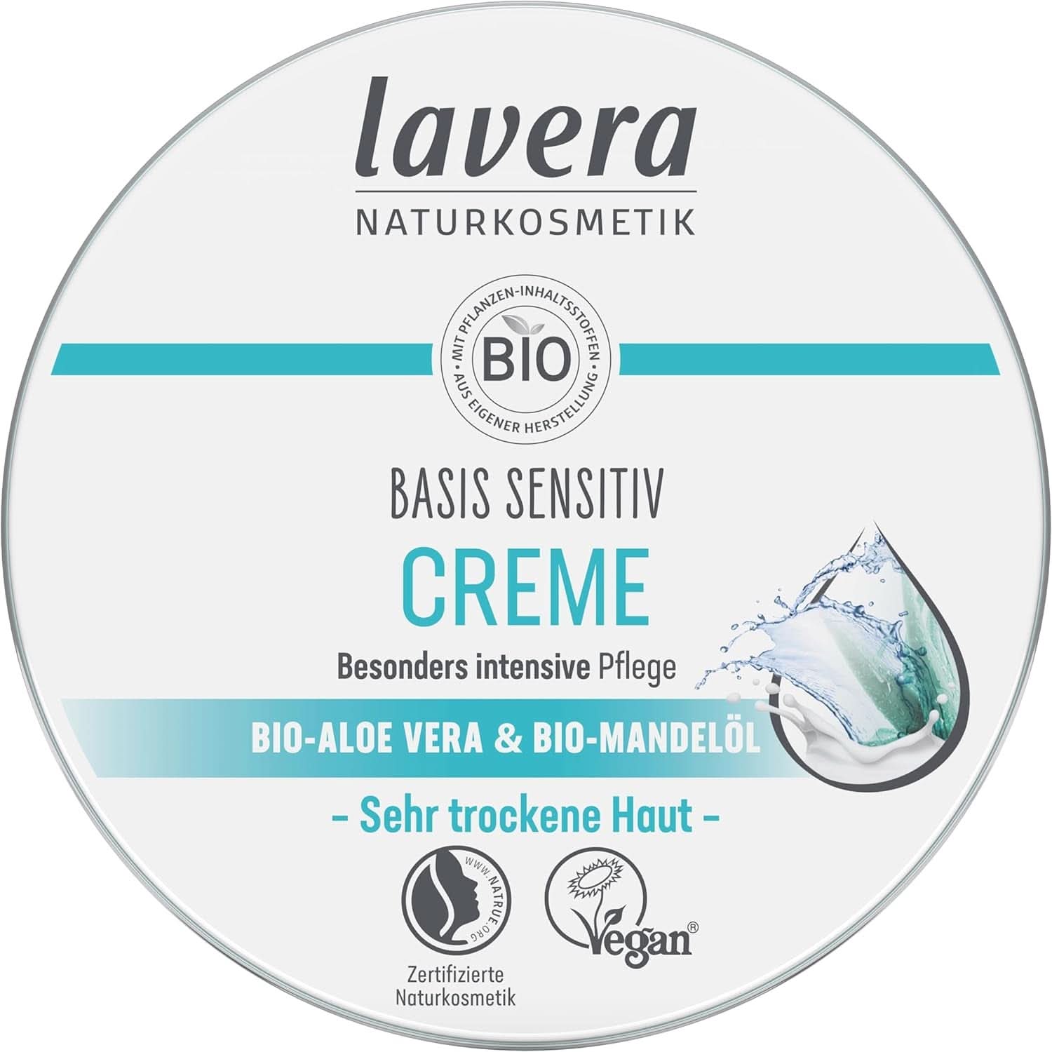 Lavera Basis Sensitiv, trattamento intensivo per pelli secche con Aloe Vera e olio di mandorle, 150 ml Naty Shop Default Title