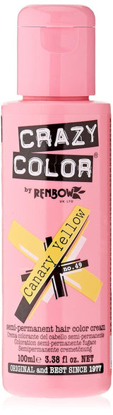 GO TOXIC Crema colorante semipermanente UV per capelli, 100 ml (1 confezione) Tintura per capelli Naty Shop 49 Giallo canarino 100 Ml (1 confezione)