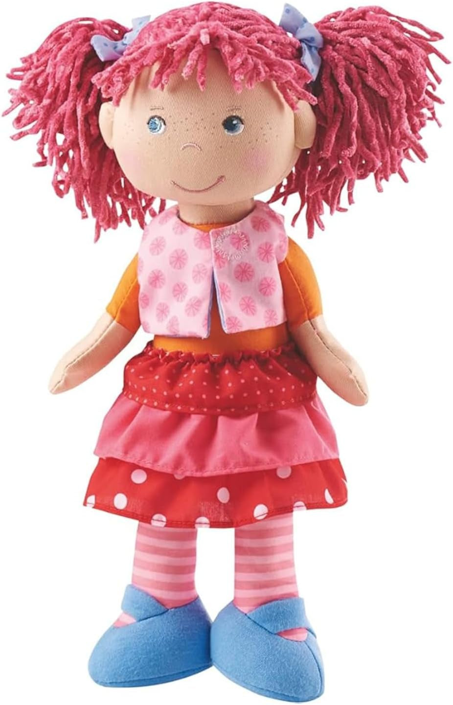 Bambola HABA Lily Lou - Bambola di stoffa morbida da 18 mesi - 30 cm con vestiti e capelli - Compagna di giochi ideale per i bambini piccoli - 1302842001