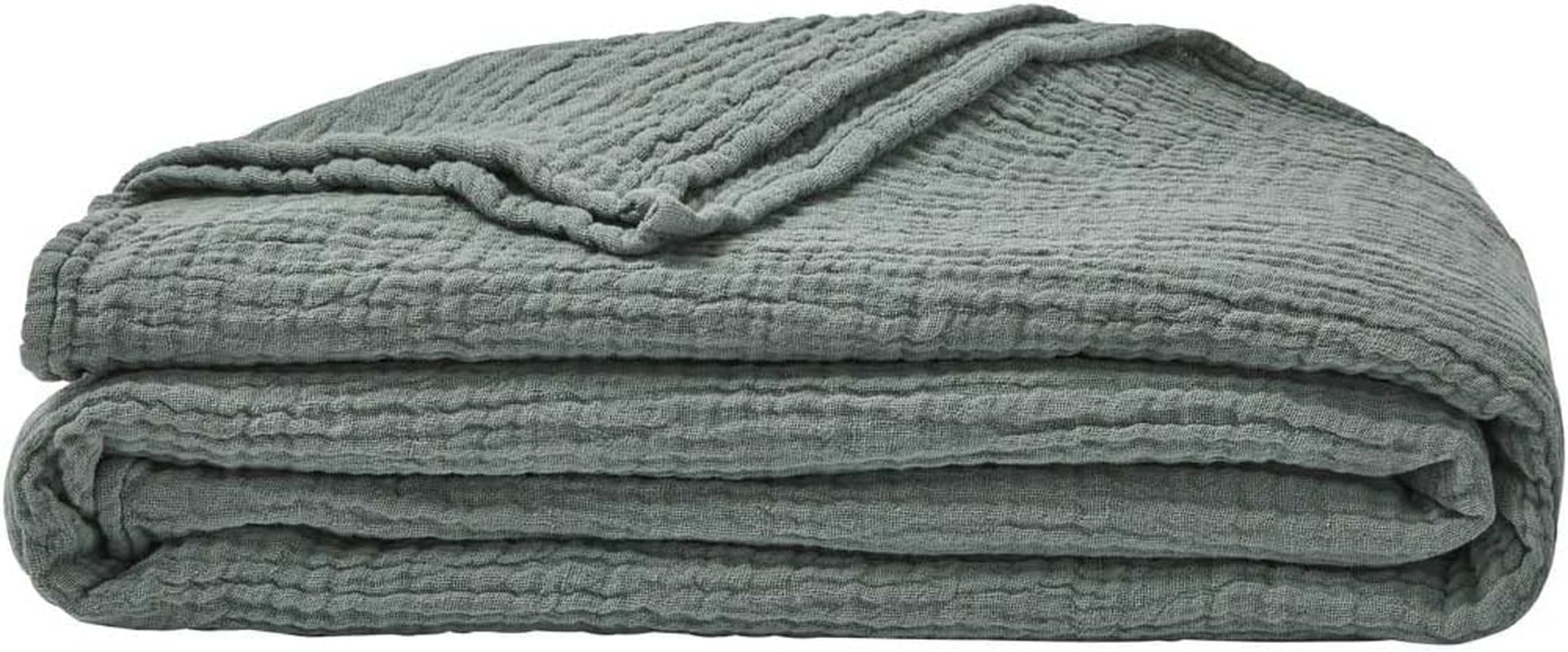 ESSIX Plaid, Monocolore, In garza di cotone, Jazzy, 130 X 170 Cm Piumini e trapunte Naty Shop Sage