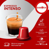 Gimoka Kaffeekapseln Espresso Intenso, Intensität 12/13-100 Kapsel - Compatibile con Nespresso* Haushalts-Espressomaschinen - 100 Stück (10 x 10 Getränke) - Hergestellt in Italien