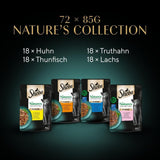 SHEBA Nature's Collection in Salsa - Cibo umido per gatti di alta qualità, varietà fine (MSC) in bustine porzionate - 72 x 85 g