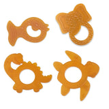 GRÜNSPECHT Anello da dentizione in caucciù naturale organico per la dentizione dei bambini, massaggia le gengive, senza BPA, morbido, favorisce la motricità fine, Tartaruga (639-V2), Marrone