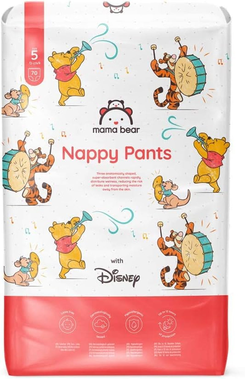 Marchio Amazon: Mama Bear Pannolini Disney, taglia 5 (12-17 kg) - Scatola mensile, bianco, 140 pezzi (2 confezioni da 70)