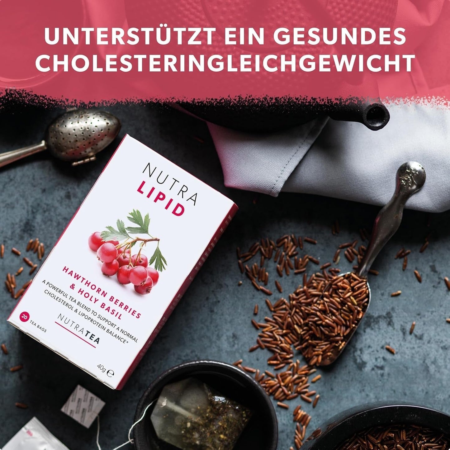 Nutra Tea NUTRALIPID, tè riequilibrante dello zucchero nel sangue Aiuta a mantenere i livelli di zucchero nel sangue, tè dimagrante Migliora il metabolismo e può sopprimere l'appetito, 20 bustine di tè riutilizzabili