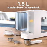 Macchina per caffè espresso AMZCHEF da 20 bar, display LED, montalatte professionale e lancia vapore in acciaio inossidabile, serbatoio rimovibile da 1,5 l, riscaldamento rapido 1350 W, bianco