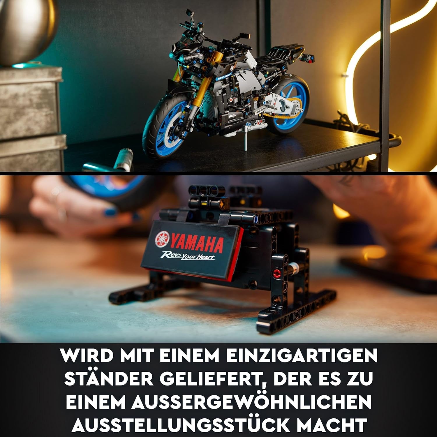LEGO Technic 42159 Kit modello di motocicletta Yamaha MT-10 SP per adulti, modello autentico di veicolo con motore a 4 cilindri, sterzo funzionale e app AR, regalo per uomini e donne, kit di costruzione Besuche den LEGO-Store