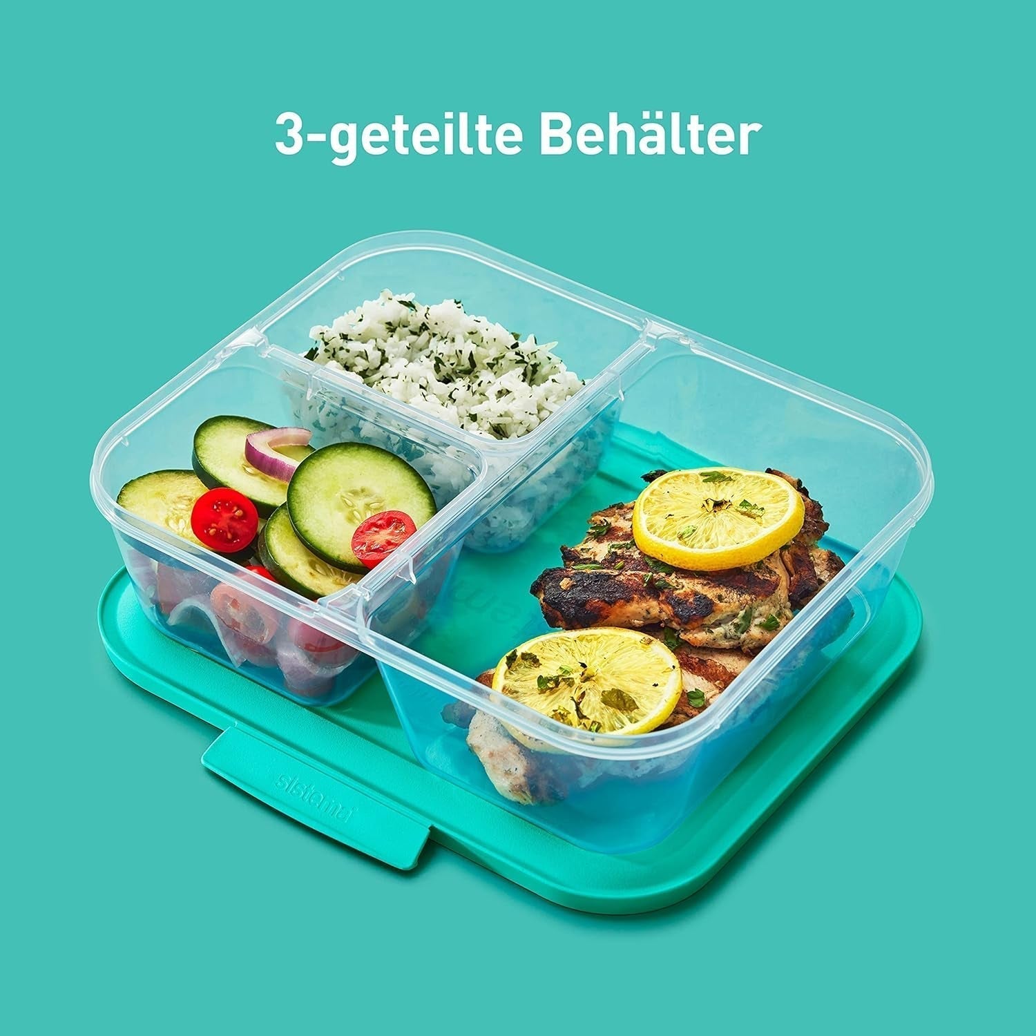 Contenitori per la conservazione degli alimenti del sistema IT Nest Scatole per la preparazione dei pasti | Contenitori ermetici da 1,9 litri con TRE scomparti e coperchi | Senza BPA | Verde | 5 contenitori per alimenti Naty Shop