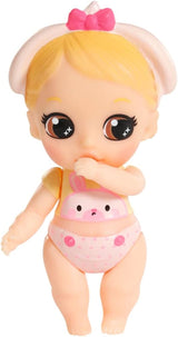 BABY nato 904763 Baby Surprise Bus - mini autobus giocattolo rosa con 2 bambole esclusive, passeggino triplo, altalena, giostra, scivolo e altalena tripla.