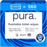 Salviette umidificate usa e getta ecologiche 560 salviette (14 x 40 salviette) Confezione mensile 100% senza plastica 99% salviette sensibili all'acqua Salviette umidificate da fine a scarico certificate biodegradabili vegane