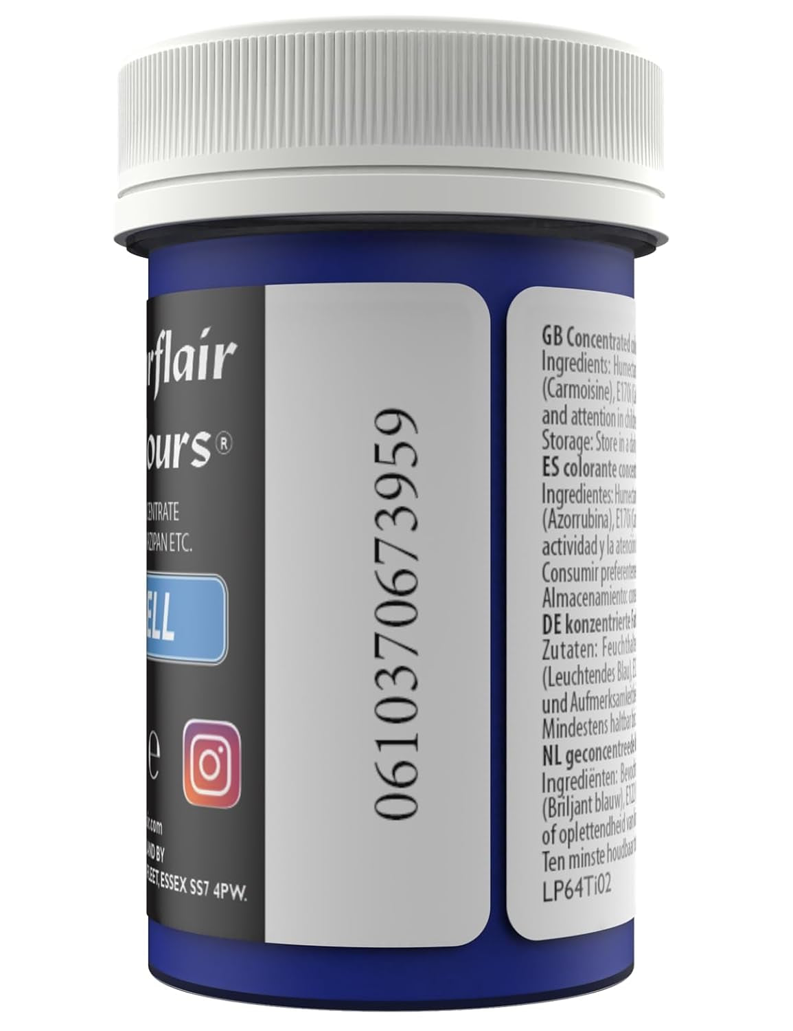 Colorante alimentare pastello Sugarflair per pasta, Bell Blue, colorante alimentare per pasta, fondente e marzapane, colori concentrati spettrali - 25 g