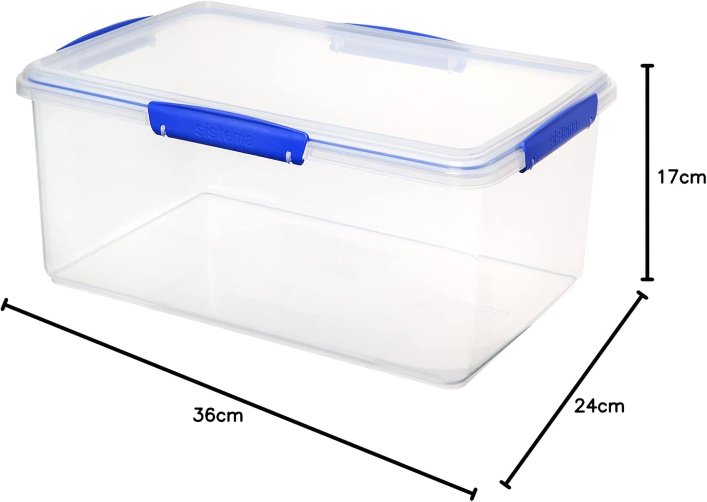Barattolo per la conservazione degli alimenti KLIP IT System | 9,67 l | Barattolo per la conservazione impilabile e ermetico con coperchio, adatto per frigorifero/congelatore | Plastica senza BPA | clip blu | 1 pezzo (confezione da 4) contenitori per alimenti Naty Shop