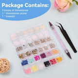 Harz Strasssteine ​​​​4200 pezzi strass Kristalle 1Mm-5Mm Gemischte Kinder Bastelsachen Kit con strass con picking Pinzette e Stift Für DIY Nägel Kleidung Kunsthandwerk Gemischt Becher Party (A)